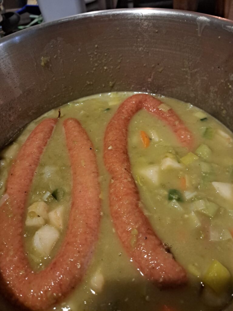 Pan met rookworst